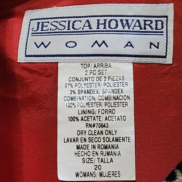 Jessica Howard Y2K Leopard Trim Black Zip Jacket Size 20W Plus Size - Picture 7 of 7